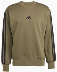 adidas - Essentials 3 Stripes Fleece Sweatshirt - Lyst