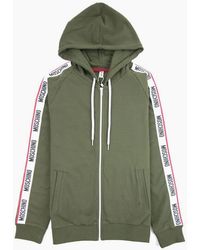 Moschino - Underwear Arm Tape Logo Zip Up Hoody Khaki - Lyst