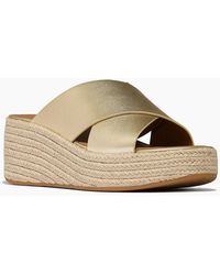 Fitflop - Platfforms Leather Platino Sandals - Lyst