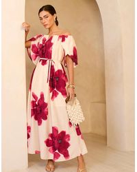Gini London - Bardot Trapeze Maxi Dress - Lyst