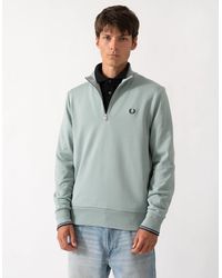 Fred Perry - Half Zip Sweatshirt - Lyst
