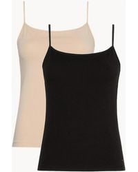 Tommy Hilfiger - 2-Pack Flag Embroidery Camisole Vest Tops, Camel - Lyst