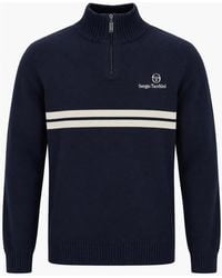 Sergio Tacchini - New Dallas 1/4 Zip Knitted Jumper Maritime/Peyote - Lyst