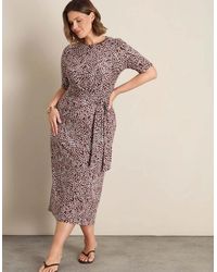 Live Unlimited London - Abstract Print Tie Side Jersey Midaxi Dress - Lyst
