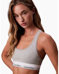 Calvin Klein - Icon Cotton Modal Unlined Bralette, Heather - Lyst