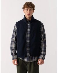 GANT - Zipped Fleece Vest - Lyst