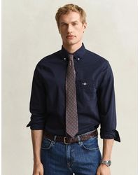GANT - Regular Fit Long Sleeve Poplin Shirt - Lyst