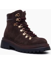 Hush Puppies - Robyn Hiker Suede Chocolate Heeled Ankle Boots - Lyst