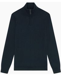 Lyle & Scott - Lyle & Scott Tonal Merino Quarter Zip Jumper - Lyst