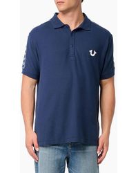 TRUE RELIGION - Polo Shirt Relaxed Fit Ss Damask Velour Pique Polo Shirts - Lyst
