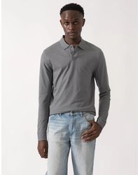 BOSS - Boss Passerby Long Sleeve Stretch-Cotton Polo Shirt With Logo Patch - Lyst