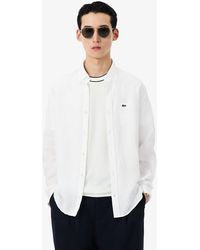 Lacoste - Regular Fit Long Sleeve Linen Shirt - Lyst