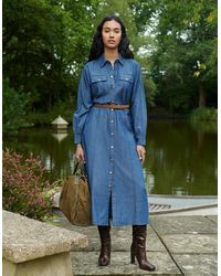 Ro&zo - Long Sleeve Denim Shirt Dress - Lyst