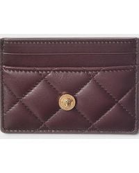 Versace - Logo Quilted Card Holder Aubergine - Lyst