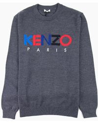 KENZO - Logo Crew Knit Sweatshirt - Lyst