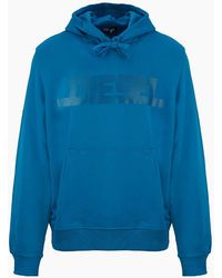 DIESEL - Monotone Logo Sapphire Hoodie - Lyst