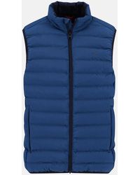 Fynch-Hatton - Stand Collar Light Weight Vest Harbour - Lyst