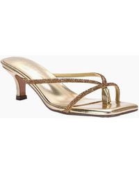 XY London - Ladies Megan Diamante Kitten Heel Mule Sandals - Lyst