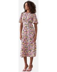 Dorothy Perkins - Ladies Floral Flutter Midi Dress - Lyst