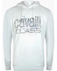 Roberto Cavalli - Cavalli Class Cracked Sprayed Logo Off Hoodie - Lyst