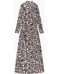 Ro&zo - Petite Leopard-Print Jersey Turtleneck Maxi Dress - Lyst