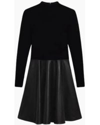 Ted Baker - Midi Dress With Faux Leather Skirt - Lyst