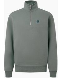 Belstaff - Quarter Zip Sweatshirt Atlantic - Lyst