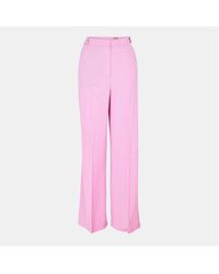 BOSS - Tacilana Solid Patterned Wide Leg Trousers - Lyst