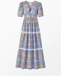 Ro&zo - Petite Floral Print Trim Insert Dress - Lyst