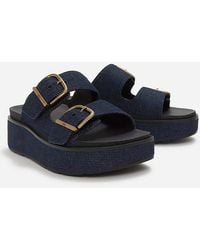 Fitflop - Gen-Ff Max Buckle Two-Bar Denim Slides - Lyst