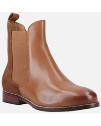 Hush Puppies - Colette Leather Tan Flat Chelsea Boots - Lyst