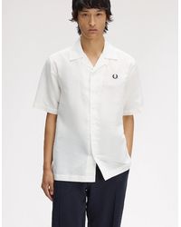 Fred Perry - Linen Blend Revere Collar Shirt - Lyst