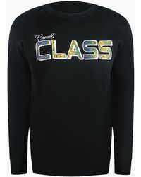 Roberto Cavalli - Cavalli Class Vibrant Floral Logo Round Neck Sweatshirt - Lyst