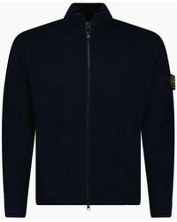 Stone Island - Ribbed Soft Organic Cotton Zip-Up Jumper - Lyst
