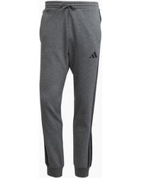 adidas - Fleece Tapered Cuff 3 Stripes Joggers - Lyst