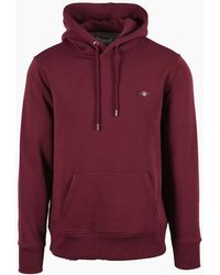 GANT - Reg Shield Hoodie Deep Grape Wine - Lyst