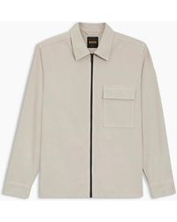 BOSS - Solid Patterned Shirt Collar Press Stud Cuff Shirt Jacket - Lyst