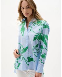 Joseph Ribkoff - Cotton Stripe Floral Print Boxy Blouse - Lyst
