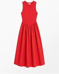 Ro&zo - Jersey Bodice Midi Waisted Dress - Lyst