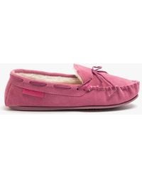 Hush Puppies - Allie Suede Moccasin Slippers Rose - Lyst
