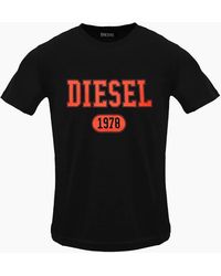 DIESEL - Varsity Logo Caviar T-Shirt - Lyst