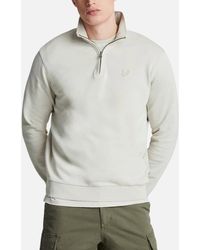 Lyle & Scott - Lyle & Scott Ml2022Ton Tonal Eagle Half Zip High Neck Jumper Sweatshirt Top - Lyst