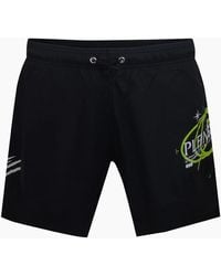 Philipp Plein - Plein Sport Geo Logo Swim Shorts - Lyst
