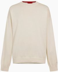 BOSS - Crew Neck Ribbed Collar Long Sleeve Sweatshirt - Lyst