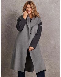 Live Unlimited London - Longline Sleeveless Wool Coat - Lyst