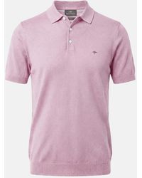 Fynch-Hatton - Fine Knit Air Cotton Polo Shirt Magnolia - Lyst