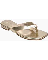 XY London - Ladies Rio Metallic Thong Strap Square Flip Flops - Lyst