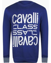 Roberto Cavalli - Cavalli Class Bold Multi Logo Iris Round Neck Sweatshirt - Lyst