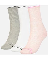 Calvin Klein - 3-Pack Fine Line Sports Socks, Melange Combo - Lyst