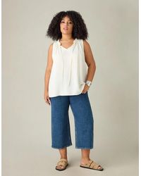 Live Unlimited London - Ivory Ruffle Neck Blouse - Lyst